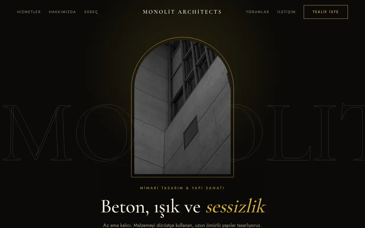 İnşaat Firması Web Sitesi — Monolit Architects